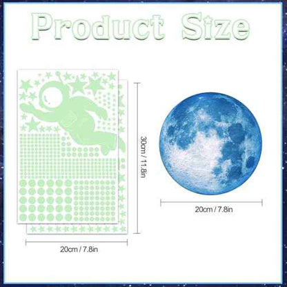 530 Glow in The Dark Stars Ceiling Stars Glow in The Dark Glow Moon and Space Wall Decals Astronaut Universe Galaxy Planet Wall Stickers Glowing Wall Stickers Kid Boys Living Room Decor