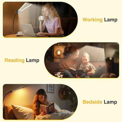 Cordless Rechargeable Floor Lamp, Adjustable Bright Reading Lamps Floor Standing, 15W Dual Head Gooseneck LED Bright Floor Lamp for Dark Rooms with 8000mAh Battery£¬ IP54 Home Lighting