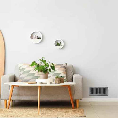 4 x 10'' Floor Vent Covers Heavy Duty Floor Register Metal Heat Vent Covers with Rust Proof Finish for Home Heater (Gray,8 Pcs)