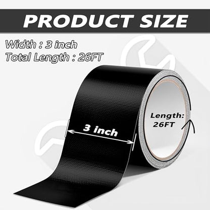 RV Awning Repair Tape Tent Repair kit Tent Patch kit 3inch x 26FT Repair Tape for Canvas, Tent, Sail Tape, Heavy Duty Repair Tape Waterproof, UVproof (Black)