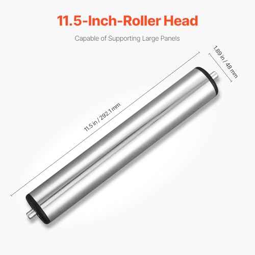 VEVOR 2-Pack Stands 250 lbs Load Capacity, 27-43 in Adjustable Height, Folding Heavy Duty with Polished Steel Roller Head & Edge Guides, for Table Saw Outfeed Woodworking Extension Support, Black