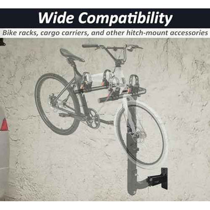 WIPHANY Hitch Wall Mount Bike Cargo Rack Hanging Holder Hanger Garage Organizer Trailer Receiver Storage Hanging Holds Max 200 lbs Heavy Duty Stand Bicycle Hook Accessories 2 inch