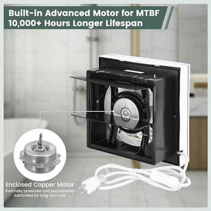 8" Shutter Exhaust Fan, 310CFM Window or Wall Mount Ventilation Fan for Greenhouse, Attic, Garage, Bathroom, Kitchen
