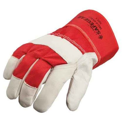 J. J. Keller SAFEGEAR Red Cowhide Leather Work Gloves - 3 Pairs