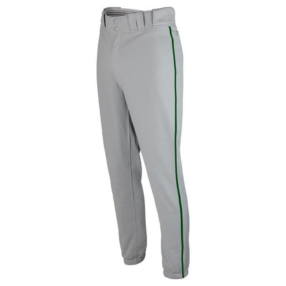 SSK Showcase Collection Flex Bottom Adult Baseball Pants | Adult Sizes Solid & Piped (US, Alpha, Medium, Regular, Regular, Grey/Forest)