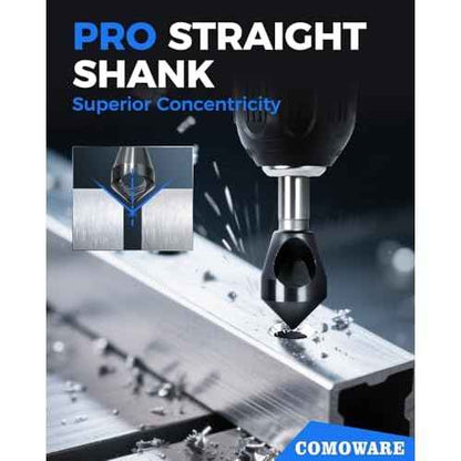 COMOWARE 4pcs TiAIN Coated Chamfer Tool M35 Chamfer Bit 90-Degree Countersink Drill Bit Set for Wood & Metal, Heavy Duty Countersink Bit SAE 1/4"-3/4", 2-5, 5-10, 10-15, 15-20mm