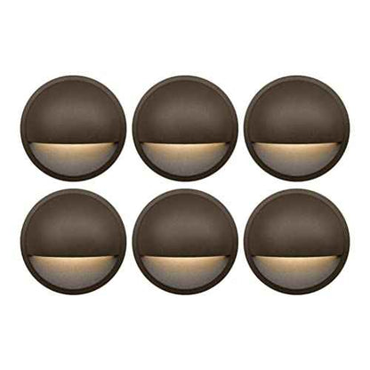 GKOLED Low Voltage LED Deck Lights, 12V AC/DC Landscape Step Railing Fence Light, 2W 2700K Accent Lighting Fixture, Die-cast Aluminum, Dark Brown, 6-Pack