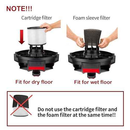 (2) 90304 HEPA Cartridge Replacement Filter with Lids + (4) 90585 Foam Sleeves, Compatible with Shop-Vac 90304, 90350, 90333, Shop Vac 903-04-00, 9030400, 90585, 5 Gallon up Wet/Dry Vacuum Cleaner
