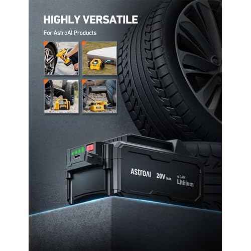 AstroAI Upgraded 4000mAh 20V MAX Rechargeable Li-ion Battery for JY23P160-2301812/ JY16P160-18/AIRUN TC3/ TC4(Only Fits Specified 20V Cordless Tools) with Real-time LED Capacity Indicator, USB Output