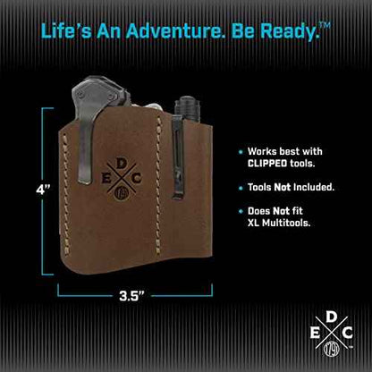 Pocket Organizer, Everyday Carry Pocket Pouch fits 3 Tools Including Knives, Multitools, Flashlight. American Leather. EDC Tool Pouch Carrier