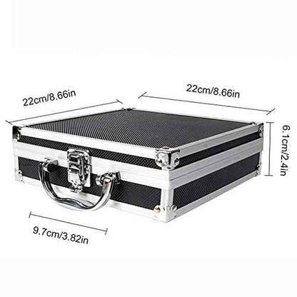 Aluminum Carrying Case,Mini Aluminum Case Foam Briefcase ToolBox Carrying Case Portable Tool Case (215 * 215 * 65mm)