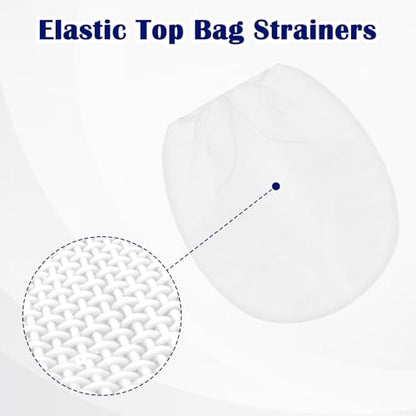 10PCS Paint Strainer Bag,Paint Filters with Elastic Drawstring Top Opening, Paints Strainers Bags 5 Gallon & 1 Gallon, White Polyester Mesh Strainers Bag for Paints & Gardening