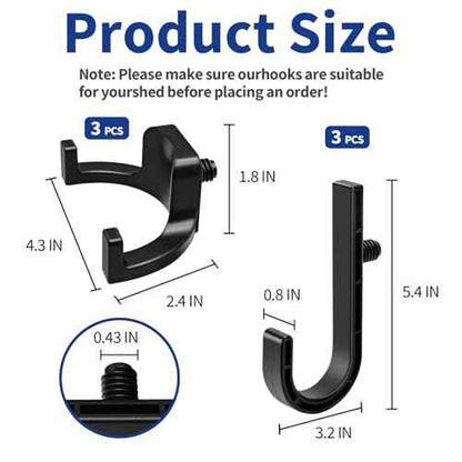 6Pcs Storage Shed Hooks for Suncast/Craftsman, J-Shape and U-Shape Suncast Shed Accessories, Premium ABS Garden Garage Storage Organization, Shed Shelves for Hanging Shed Organization Supplies