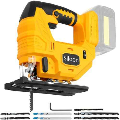 Jig Saw with Dw 20v Battery,Cordless Jigsaw with 7 Speed Variable ??Up to 3200RPM, LED Light, 45¡Æ Bevel Cuts,3 Orbital Settings for Straight/Curve/Bevel/Circle Cutting(Battery Not Included)