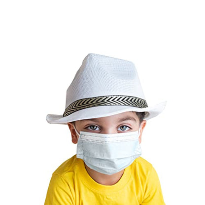 50 Children Disposable Face Masks, 3 ply, Protective Dust Filter, PPE Safety Mouth Cover, and Nose Shield