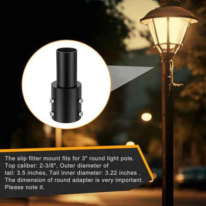 4 Pcs Slip Fitter Light Pole Tenon Adapter for 3 Inch Round Pole Tenon Adaptor Outdoor 2 3/8 Inch Outdoor Vertical Mount Bracket for LED Parking Lot Lights Shoebox Lighting Street Light