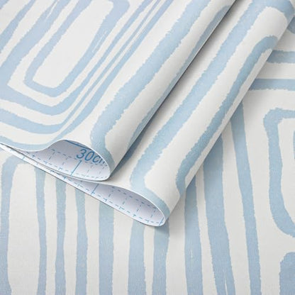 GloryTik Peel and Stick Wallpaper Blue and White Contact Paper Modern Geometric Self-Adhesive Removable Waterproof Wall Paper for Bedroom Bathroom Cabinets Kids Room Vinyl Roll 16.14"x118"