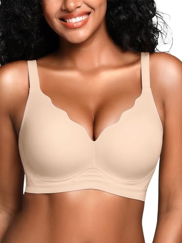 Wireless Jelly Bras for Women No Underwire with Support - S-2XL Seamless Bralettes Everyday Comfort Tshirt Padded Bra