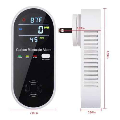 3-in-1 Carbon Monoxide Detector, Carbon Monoxide Detector Plug in Wall with Temperature & Humidity Display, CO Alarm Monitor with Color LCD Display, Accurate & Easy to Install