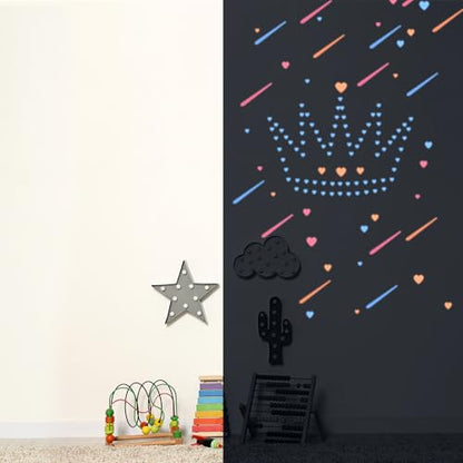 PATIKIL 84 Pcs Glow in The Dark Heart Stickers, Adhesive Glow Heart Sticker Glow in The Dark Wall Decals Luminous Decor for Room Ceiling Decoration Party Birthday, Pink