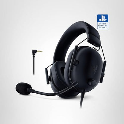Razer BlackShark V2 X PlayStation Gaming Headset: 50mm Drivers - Cardioid Mic - Lightweight - Comfortable, Noise Isolating Earcups - for PS5, Xbox Series X, PC, Switch via 3.5 mm Audio Jack - Black