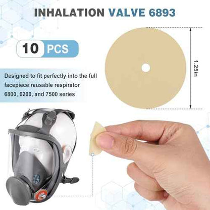 Kingdder 30 Pcs Half and Full Face Respirator Mask Replacement Parts Compatible with 6000 Series Inhalation Port Gasket 6895 and Inhalation Valve 6893 and Valve Replacement 6889, Each 10 Pcs