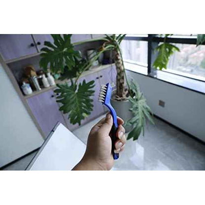 Wire Brush Set 6Pcs Brass Stainless Steel Nylon Wire Brushes for Cleaning Dirt Paint Scrubbing Double-Ended Cleaning Pick (Blue, 6 Pieces)