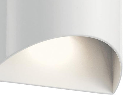 Kichler Wesley 7.5" LED Outdoor 1 Light Wall Light in Platinum
