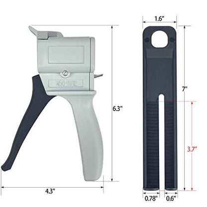 Sutekus 50ml Dispensing Gun Kit Impression Mixing Dispensing Gun Epoxy Glue Gun AB Gun 1:1/1:2