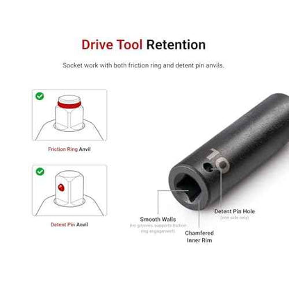 TEKTON 1/2 Inch Drive x 12 mm Deep 12-Point Impact Socket | SID23312