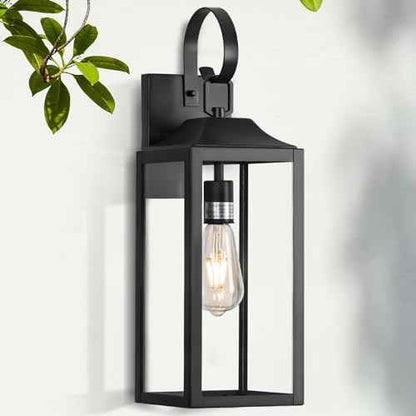 19" Large Outdoor Wall Lights for House, Black Outside Modern Wall Lantern Light Fixture, Outdoor Lights for House Waterproof Industrial Porch Light Wall Mount Sconce Exterior