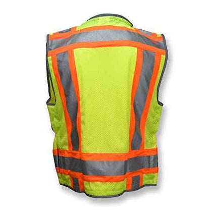 Radians SV55 Class 2 Heavy Woven Two Tone Engineer Vest with Padded Neck to Support Extra Weight in Cargo Pockets