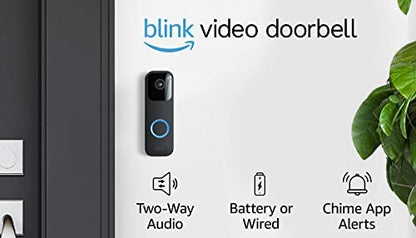 Like-New Blink Video Doorbell (2023 release), Two-way audio, HD video, motion and chime app alerts and Alexa enabled — wired or wire-free (Black)