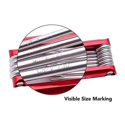 Chrome Vanadium Steel Wrench Set, 10-Piece, Includes Sizes T-6 to T-30