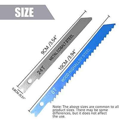 14PCS U-Shank Jigsaw Blades Jig Assortment for Wood Metal Plastic PVC Cutting Jig Saw Blade Set 6T, 8T, 10T, 14T, 18T, 24T, 32T