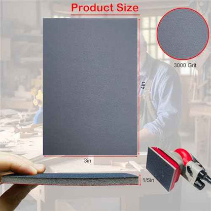 20 PCS 3 x 4 Inch 3000 Grit Sanding Sponge - Ultra Fine Hook-and-Loop Backing Sanding Sponges Pads - Soft Foam Sand Block Wet Dry Sandpaper for Model Plastic Toy Drywall Metal Wood Furniture Polishing
