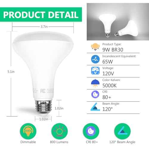 DAYBETTER 24Pack BR30 LED Light Bulbs Indoor Flood Light,65W Equivalent,Dimmable,Daylight White 5000K,800LM,E26 Base,9W LED Recessed Can Bulb for Living Room Bedroom Dining Room Bathroom