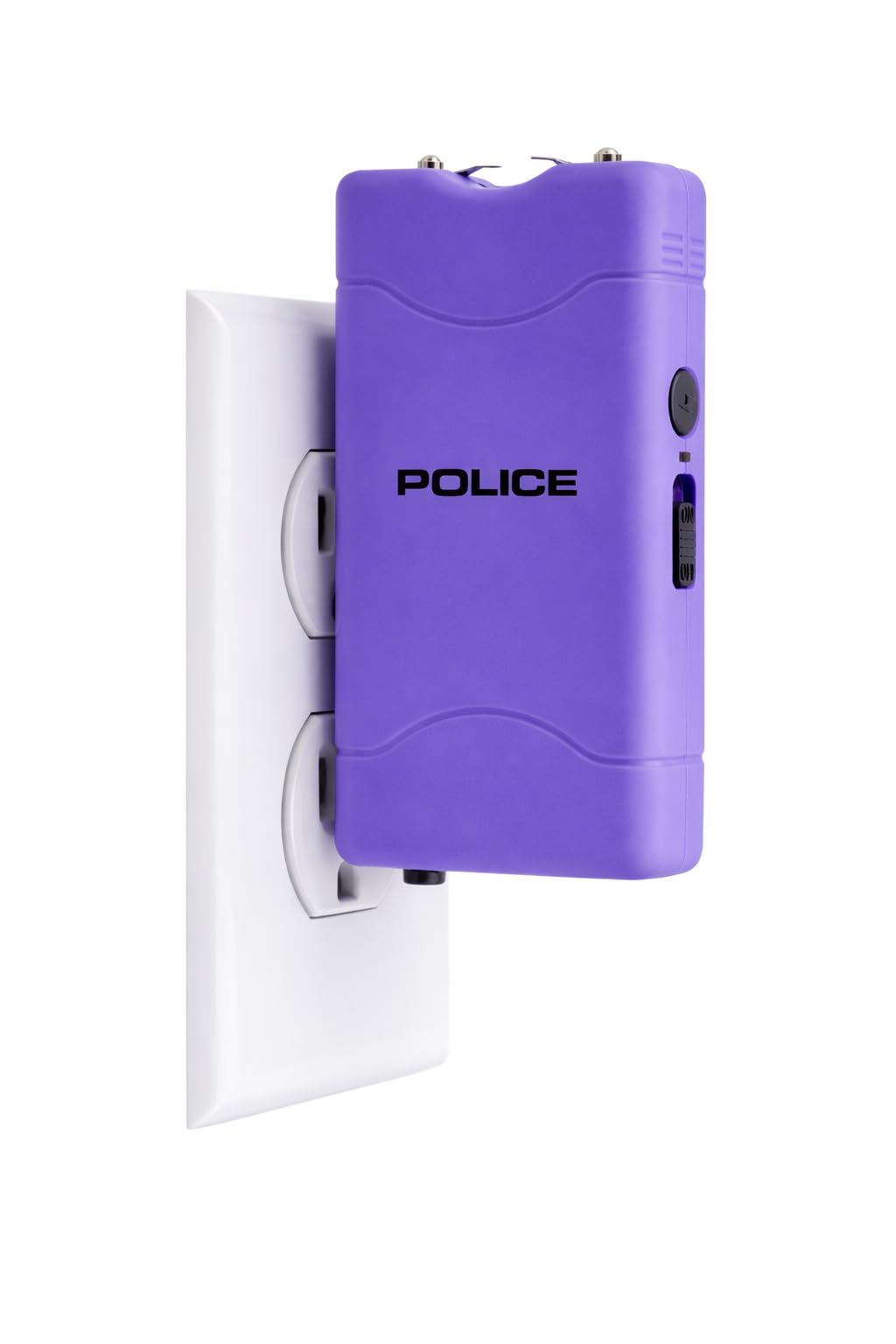 Police Stun Gun 800 Mini Rechargeable LED Flashlight Self Defense Purple