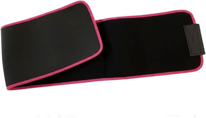 Unisex Sauna Waist Trimmer Belt - Ab Training & Toning Sweat Wrap | Adjustable 42" x 8" (Black with Pink Trim)