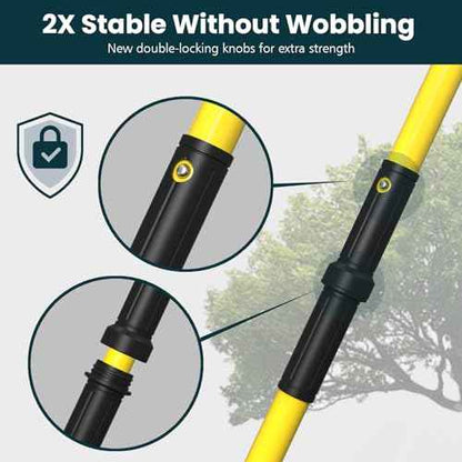 Manual Pole Saws for Tree Trimming 27 FT, [Ultra Sturdy] Tree Trimmers Long Handle Pruner with Thickened Saw Blade and Scissor, Palm Tree Trimmer for Backyard and Garden, Branch Cutter Pole Saw