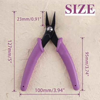 SPEEDWOX Long-Nose Pliers 5.5" Mini Tweezer Nose Pliers Chain Nose Plier Flat Nose Specialty Pointed Nose Micro Plier With Smooth Jaws 1mm Diameter Tip Small Jewelry Making Needle Nose Plyers