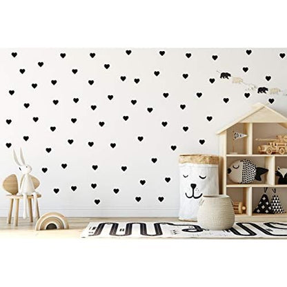 | Heart Shape Decoration Removable Wall Art Vinyl Decal Stickers | (Pack of 80) (Black)