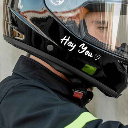(3 Pcs) Hey You Mirror Sticker Cute Romantic Vinyl Decal with Heart for Car Rear View Mirror Window Laptop Motorcycle Aesthetic Love Quote Waterproof Sticker 4 Inches