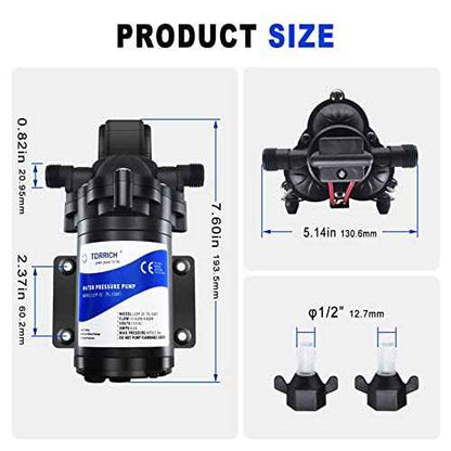 Water Pressure Booster Pump for RV£¬12V Diaphragm Power Water Pumps 4GPM 45PSI Self-priming Pump,Diaphragm Transfer Pump for Boats Inline Garden Hose Lawn Camper Sprinkler Irrigation