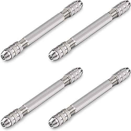 Double Ended Pin Vise DIY Hand Drill Pin Vise Resin Drill Wire Twisting Tools with Copper Collet Copper Jewelry Making Tools for DIY Hairpin Keychain Bracelets Necklace