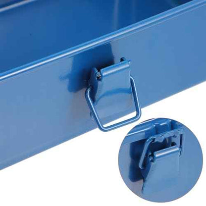 UPKOCH Blue Iron Mechanics Tool Box Container - Portable Car Case, Trunk Tool Storage Organizer for Home, Garage, Workshop - 7.48 X 4.72 X 3.07 Inches