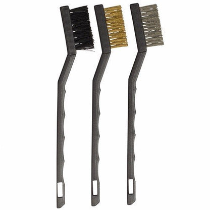 Wideskall¢ç Nylon, Brass and Stainless Steel Mini Wire Brush Set for Cleaning Dust Welding Slag and Rust (15 Pieces Set)