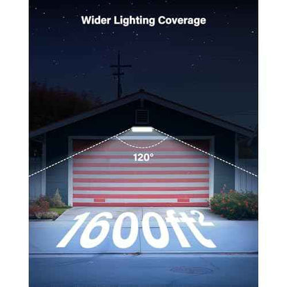 120W High Bay LED Shop Lights with Remote Control, 18000LM 6000K Aluminum Garage Light, LED Work Lights, Plug & Play Lighting for Warehouse, Basement, Workshop, 5' Cable and US Plug, 4 Pack