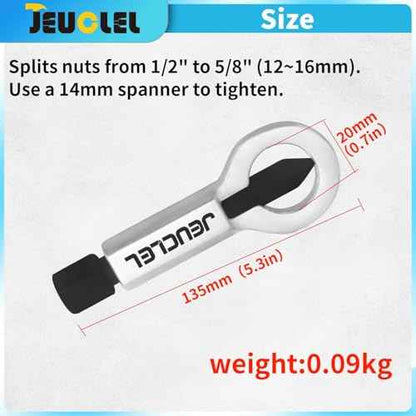 Nut Splitter Cracker, Fits 1/2" to 5/8" (12~16mm) Metal Rusty Nut Separator, Heavy Duty Nut Breaker Tool for Removing Broken and Damaged Nuts