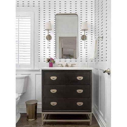 Heroad Black and White Wallpaper Peel and Stick Modern White Wall Paper Geometric Contact Paper Renter Friendly Removable Self-adhesive Waterproof for Bathroom Bedroom Cabinet and Drawer 17.3" x 78.7"